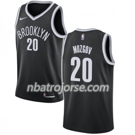 Män Brooklyn Nets Tröja Timofey Mozgov 20 Nike 2017-18 Svart Swingman
